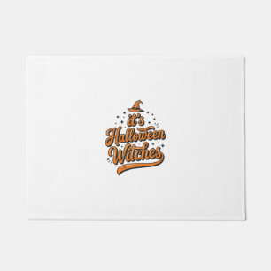 Vintage Halloween Witches Typography Shirt Design_ Doormat