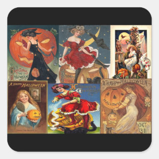 Vintage Halloween Women Montage Sticker