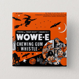 Vintage Halloween WOWE-E Wax Whistle Pinback Button
