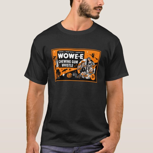 Vintage Halloween Wowe-e Whistle Candy Box Art Tee (Front)