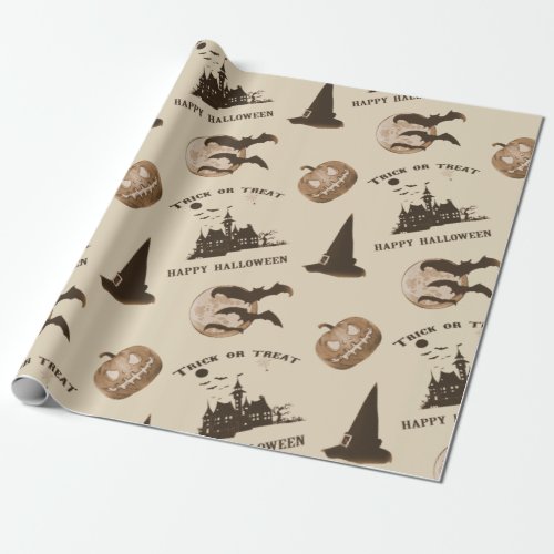 Vintage Halloween Wrapping Paper