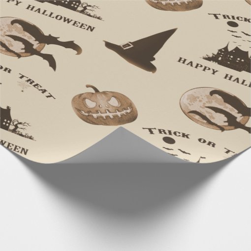 Vintage Halloween Wrapping Paper Zazzle Vintage halloween wrapping paper zazzle
