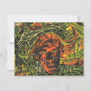 Vintage Halloween Zombies, Grafitti Street Art Invitation