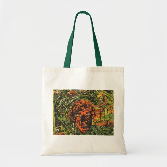 Vintage Halloween Zombies, Grafitti Street Art Tote Bag (Front)