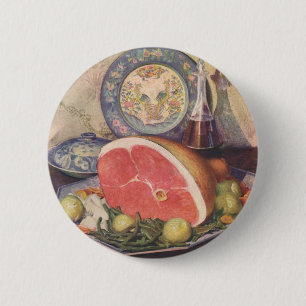 Vintage Ham Dinner with Green Beans and Potatoes Button