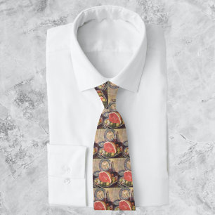 Vintage Ham Dinner with Green Beans and Potatoes Neck Tie