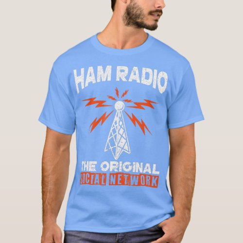 Vintage Ham Radio The Original Social Network Amat T_Shirt