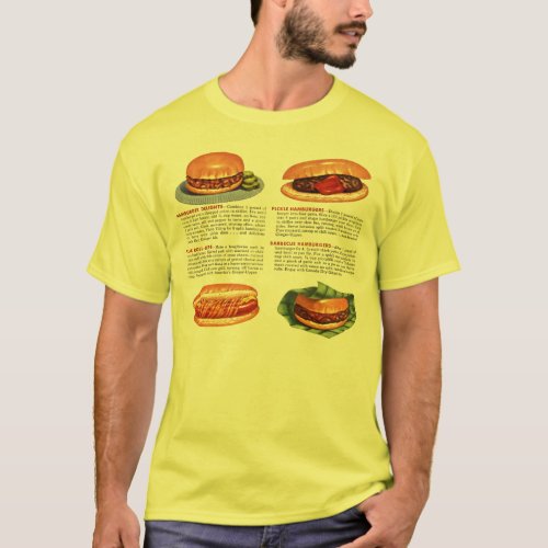 Vintage Hamburgers and Hot Dogs T_Shirt