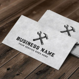 Vintage Hammer & Wrench Handyman Repair Service Business Card
