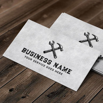 Vintage Hammer & Wrench Handyman Repair Service Business Card by cardfactory at Zazzle