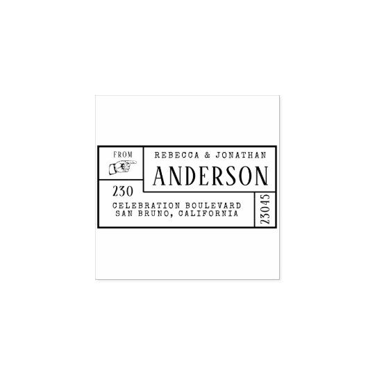 Vintage Hand Classic Family Name Return Address Rubber Stamp Zazzle