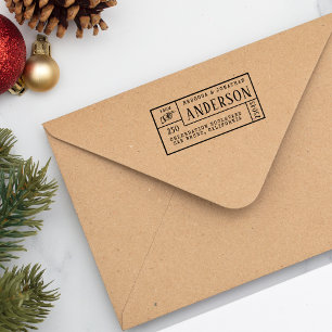 Vintage Hand Classic Family Name & Return Address Self-inking Stamp