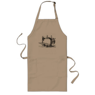 Vintage Hand Crank Sewing Machine Long Apron