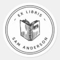 Vintage Hand-drawn Book Round Library Ex Libris Classic Round Sticker ...