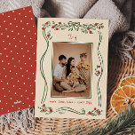 Vintage Hand-Drawn Bow Frame Photo Christmas Holiday Card<br><div class="desc">Celebrate the holidays with our vintage hand-drawn bow frame photo Christmas holiday card, featuring a festive red and green border topped with a bow. Playful wavy accents bring whimsical seasonal cheer, while the cozy retro layout adds nostalgic warmth and holiday spirit to your greetings. Please reach out with any questions...</div>