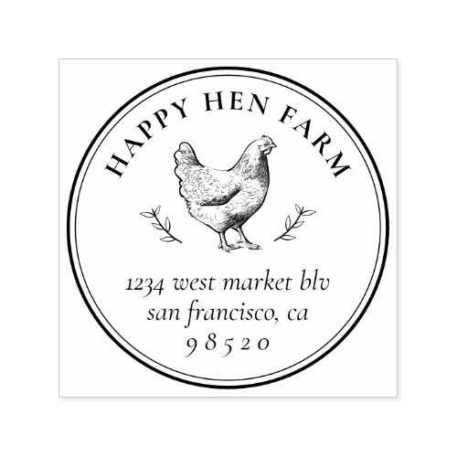 Vintage Hand_drawn Chicken Business Egg Carton Self_inking Stamp