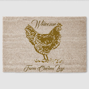 Vintage Hand Drawn Chicken Fiber Doormat