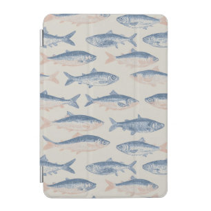Vintage Hand-Drawn Fish Seamless Pattern iPad Mini Cover
