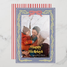 Vintage Hand-Drawn Garland Happy Holidays