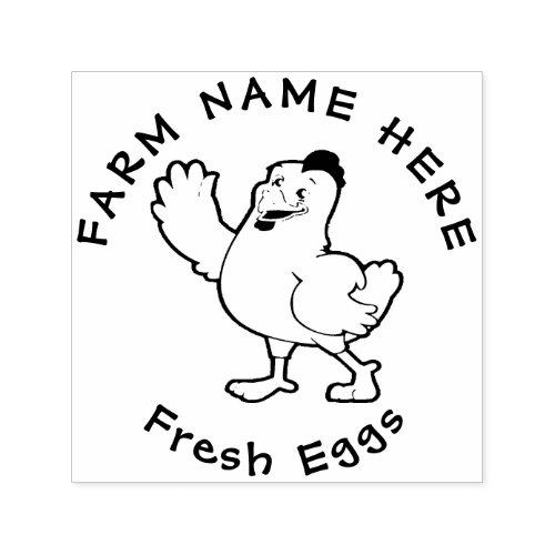 Vintage Hand Drawn Hen Farm Eggs Family Self_inking Stamp