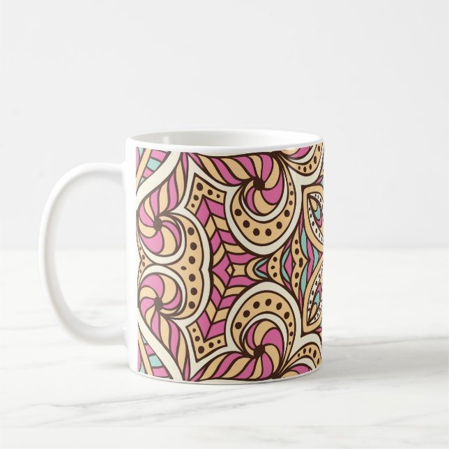 Vintage Hand Drawn Islam Pattern Coffee Mug (Left)