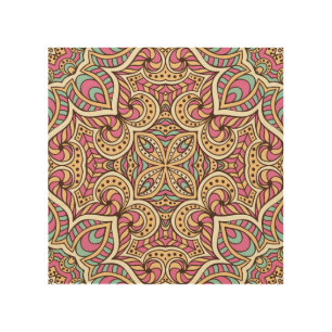 Vintage Hand Drawn Islam Pattern Wood Wall Art