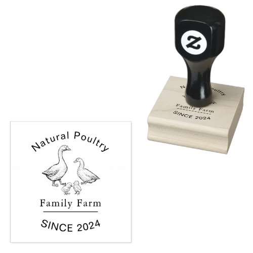 Vintage Hand Drawn Logo for Poultry Farm Rubber Stamp