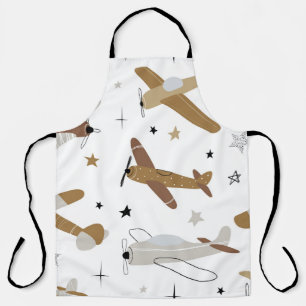Vintage hand-drawn seamless repeating children sim apron