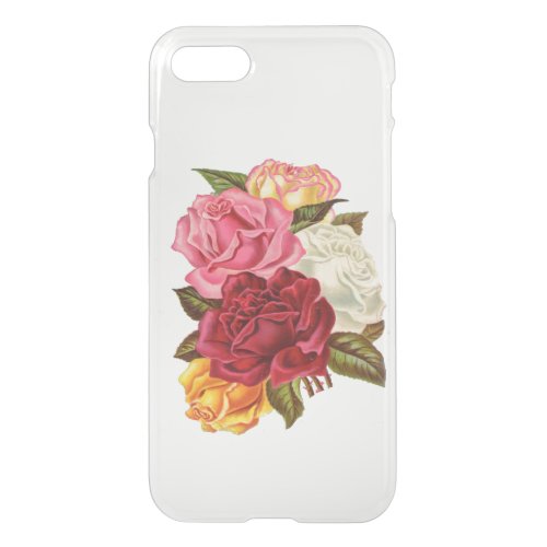Vintage Hand Painted Pink Roses iPhone SE87 Case