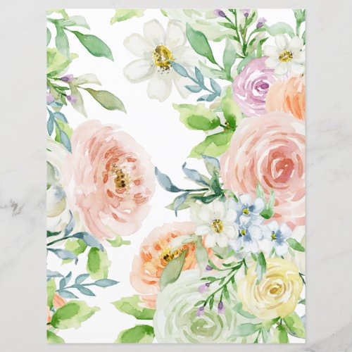 Vintage Hand Painted Roses Floral Art Craft Paper