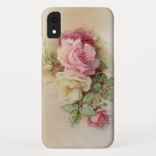 Vintage Hand Painted Style Roses iPhone XR Case