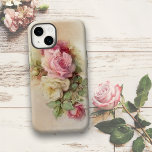 Vintage Hand Painted White and Pink Roses iPhone 8 Plus/7 Plus Case<br><div class="desc">Beautiful vintage roses blooming on a soft neutral background.</div>
