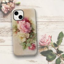Vintage Hand Painted White and Pink Roses iPhone 8 Plus/7 Plus Case