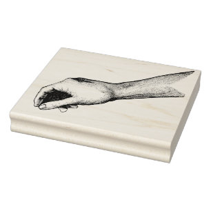 Vintage Hand Pickup Rubber Art Stamp
