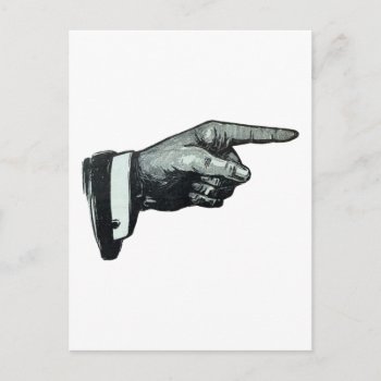 Vintage Hand Pointing Postcard by VintageFactory at Zazzle