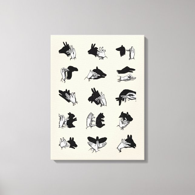 Vintage Hand Puppet Shadow Games Canvas Print (Front)