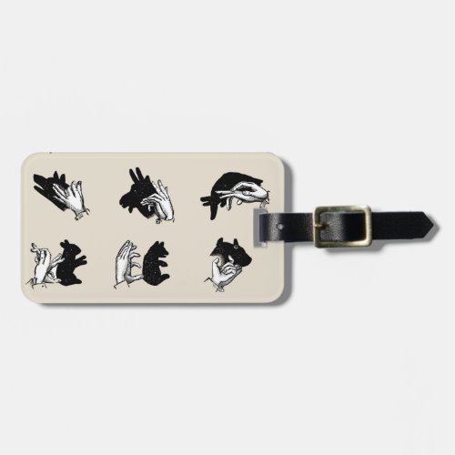 Vintage Hand Puppet Shadow Games Luggage Tag