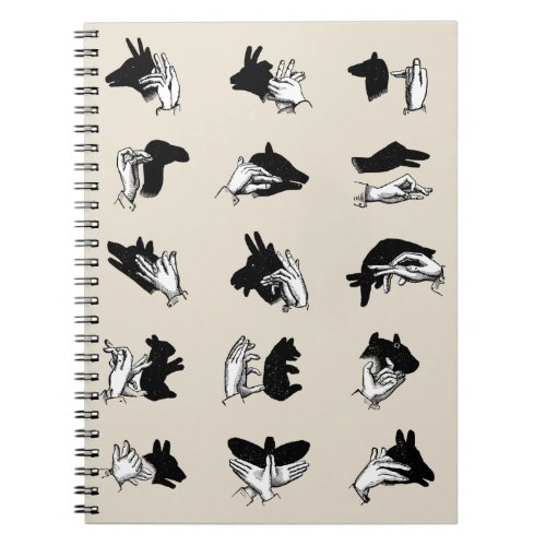 Vintage Hand Puppet Shadow Games Notebook