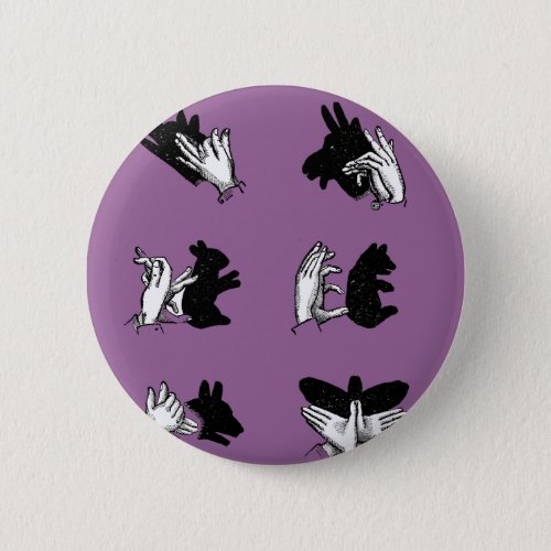 Vintage Hand Puppet Shadow Games Pinback Button