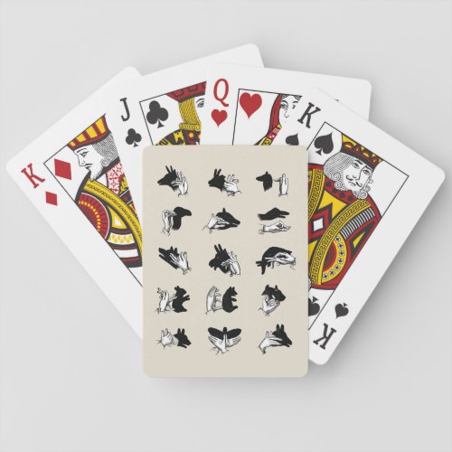 Vintage Hand Puppet Shadow Games Poker Cards