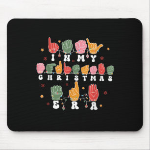 Vintage Hand Sign Language Christmas Asl Teacher  Mouse Pad