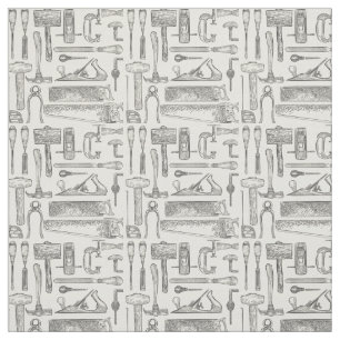 Vintage Hand Tools pattern Woodworking Carpenter Fabric