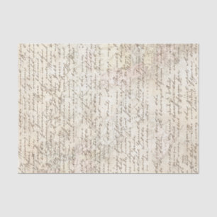 Vintage Hand Written Letter Script Map Decoupage Tissue Paper