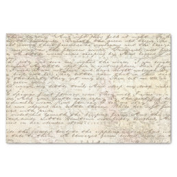 Vintage Hand Written Letter Script Map Decoupage Tissue Paper