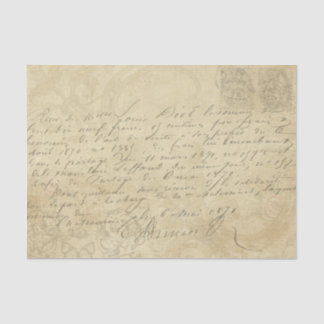 Vintage Hand Written Letter Script Map Decoupage Tissue Paper