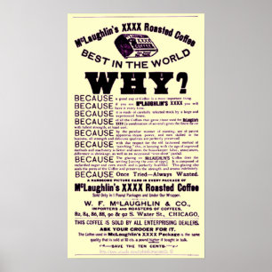 "Vintage Handbill on McLaughlin's roasted coffee" Poster