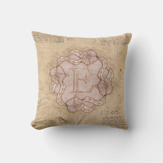 Vintage Handcrafted Letter E Word Art Pink Gold 