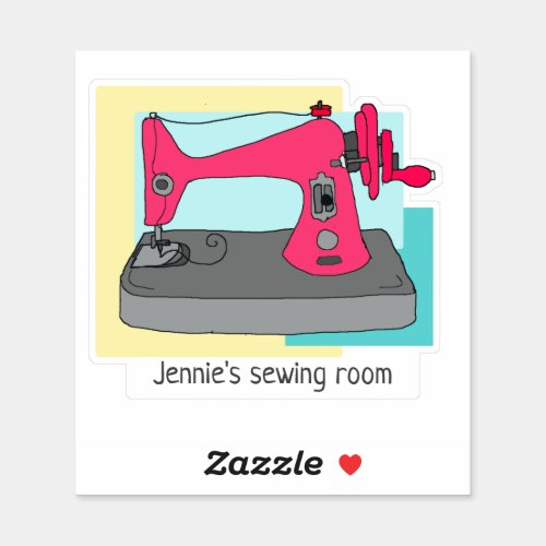 Vintage handcrank sewing machine and your name sticker