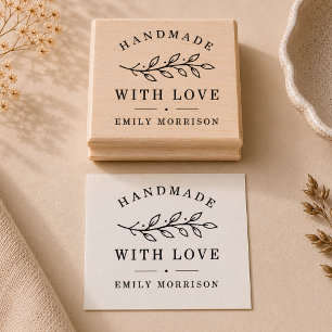 Vintage Handmade Botanical Business Rubber Stamp