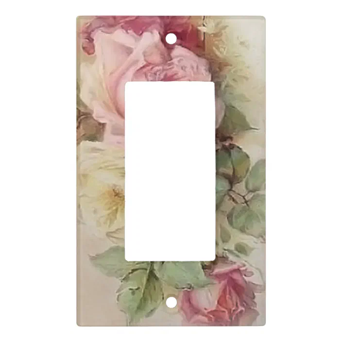 Graphics Wallplates,Double Rocker Pink Roses Switch Covers Wall Plate 